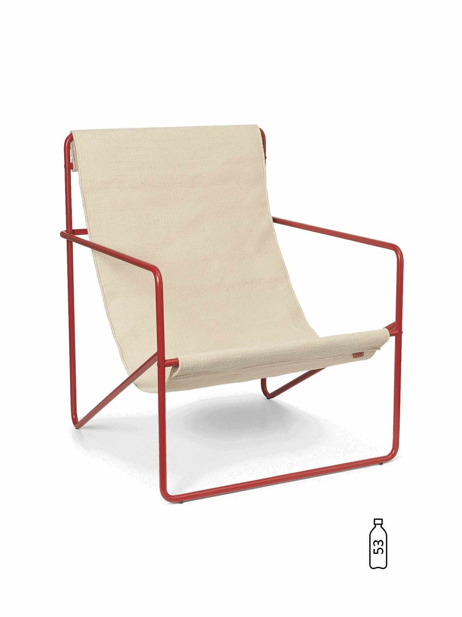 Outdoor Living Ferm Living | Desert Lounge Chair - Poppy Red/ Cloud