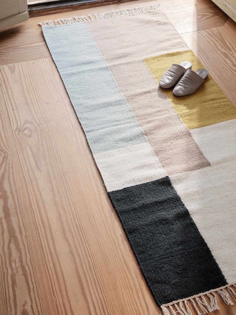 Rugs Ferm Living | Kelim Runner - Squares Curry