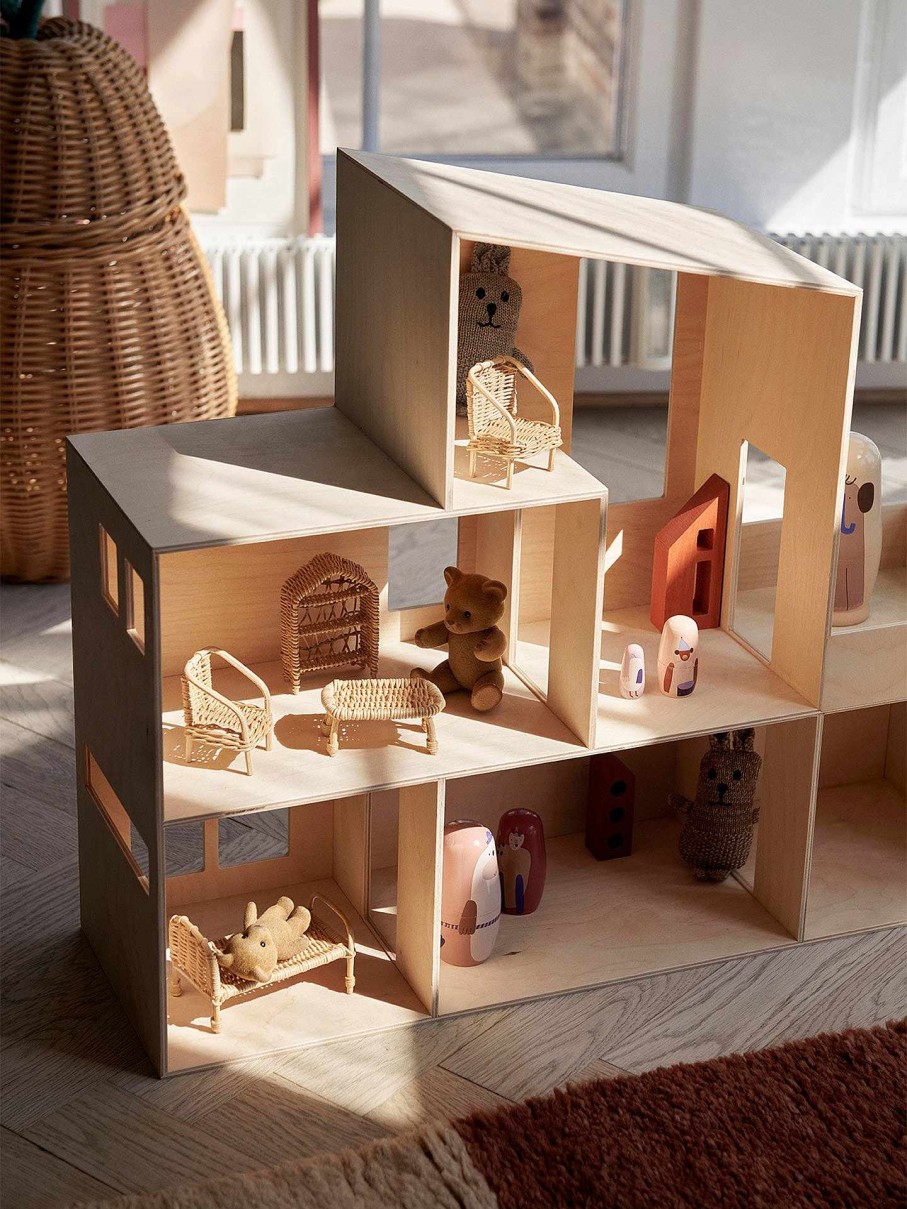 Kids Ferm Living | Rattan Dollhouse Furniture - Set Of 5 Natural