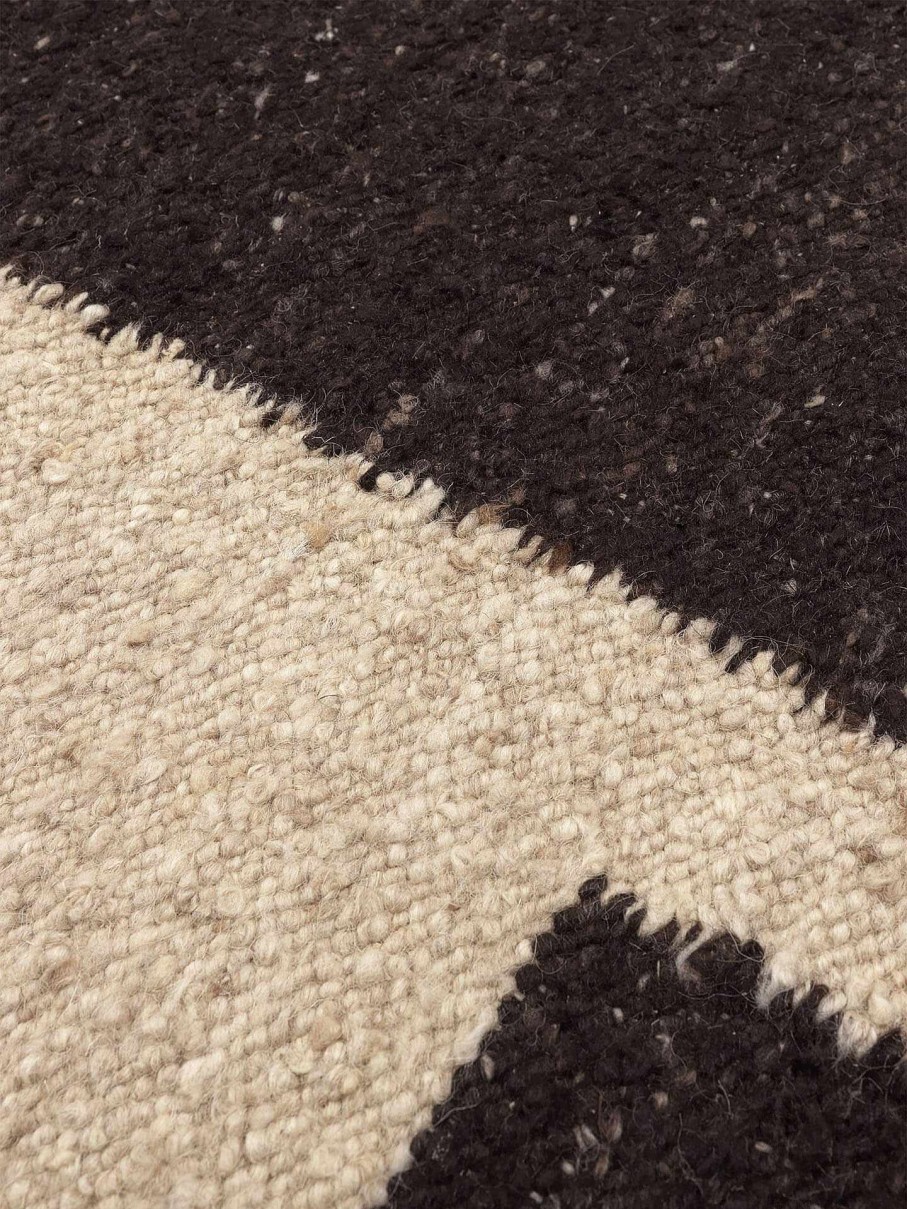 Rugs Ferm Living | Piece Rug - Off-White/Coffee - 140 X 200 Cm Dark Brown