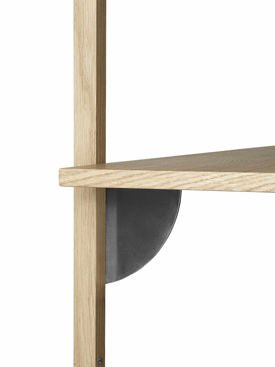 Furniture Ferm Living | Sector Shelf - Triple - Wide - Natural /Black Brass Oak