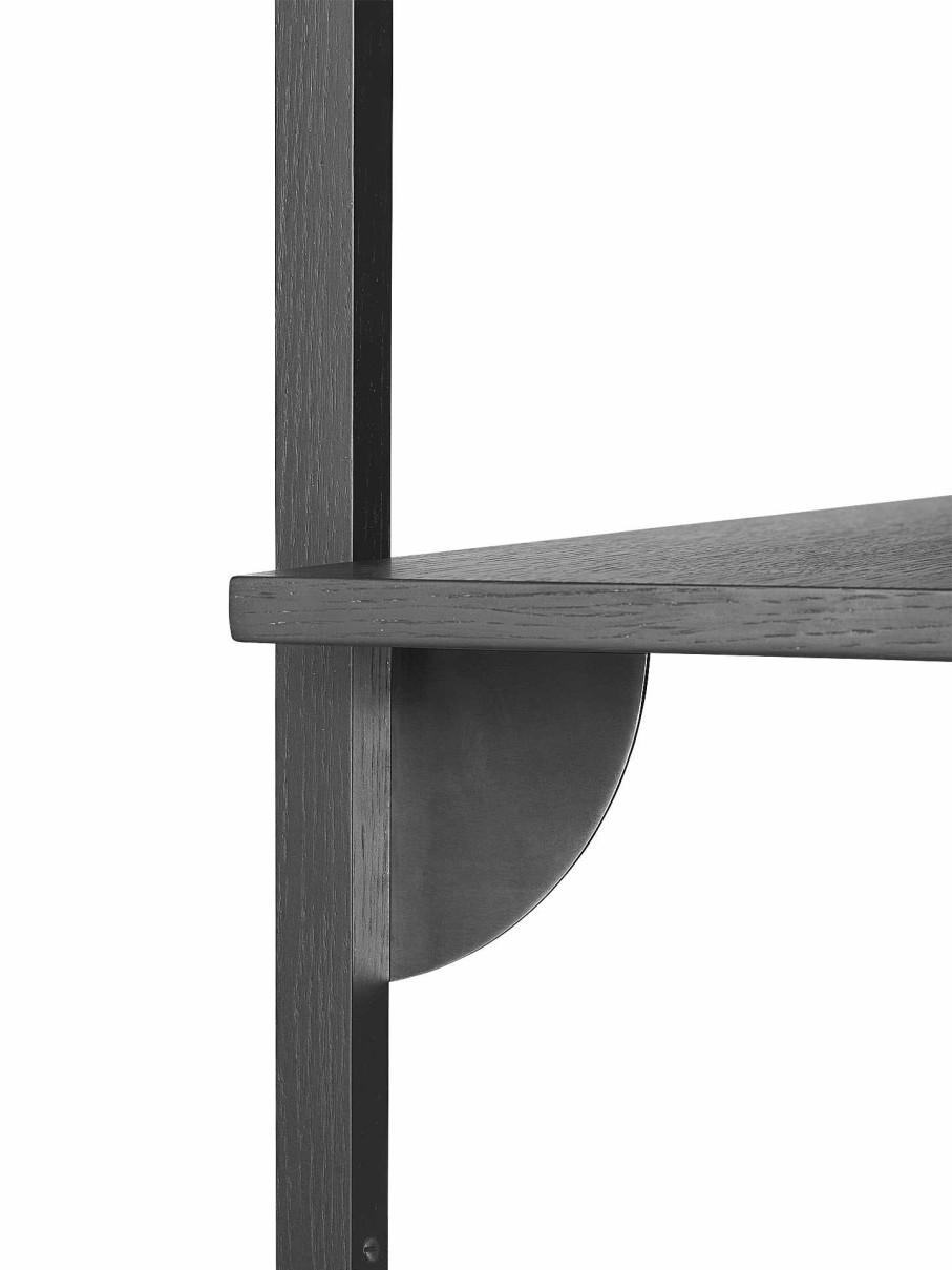 Furniture Ferm Living | Sector Shelf - Single - Narrow Ash/ Brass Black