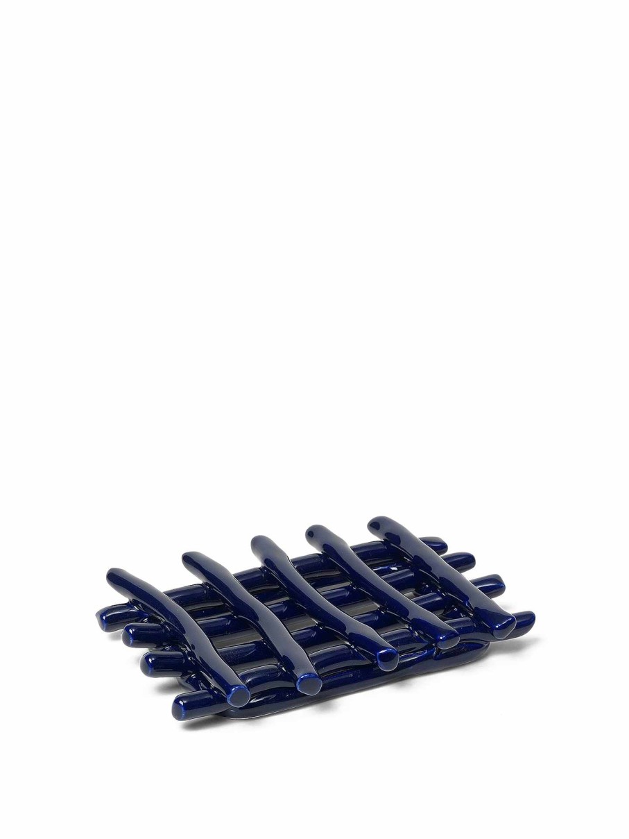 Accessories And Decorations Ferm Living | Ceramic Soap Tray Blue