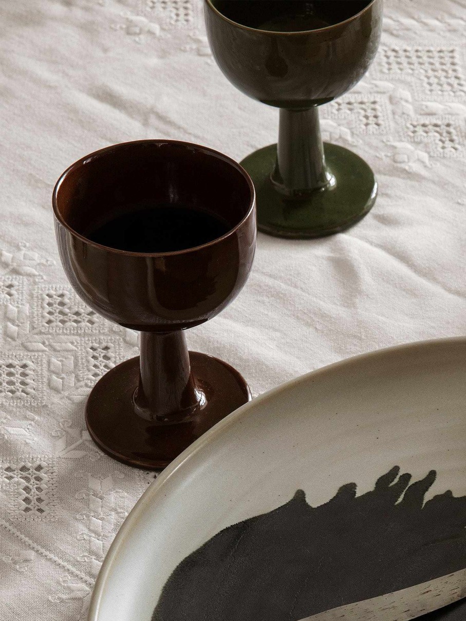 Kitchen Ferm Living | Floccula Wine Glass - Green Dark Green