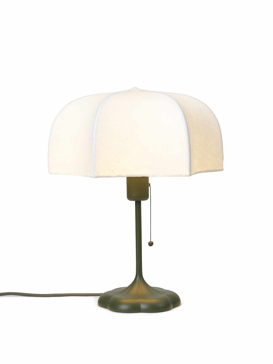 Lighting Ferm Living | Poem Table Lamp - White/Grass Green Dusty Green