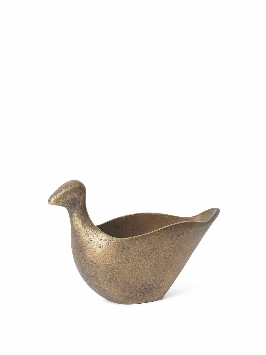 Accessories And Decorations Ferm Living | Coot Pencil Holder - Antique Aluminium Brass