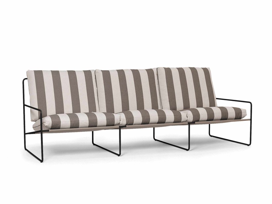 Outdoor Living Ferm Living | Desert 3-Seater - Stripe - Black/ Chocolate