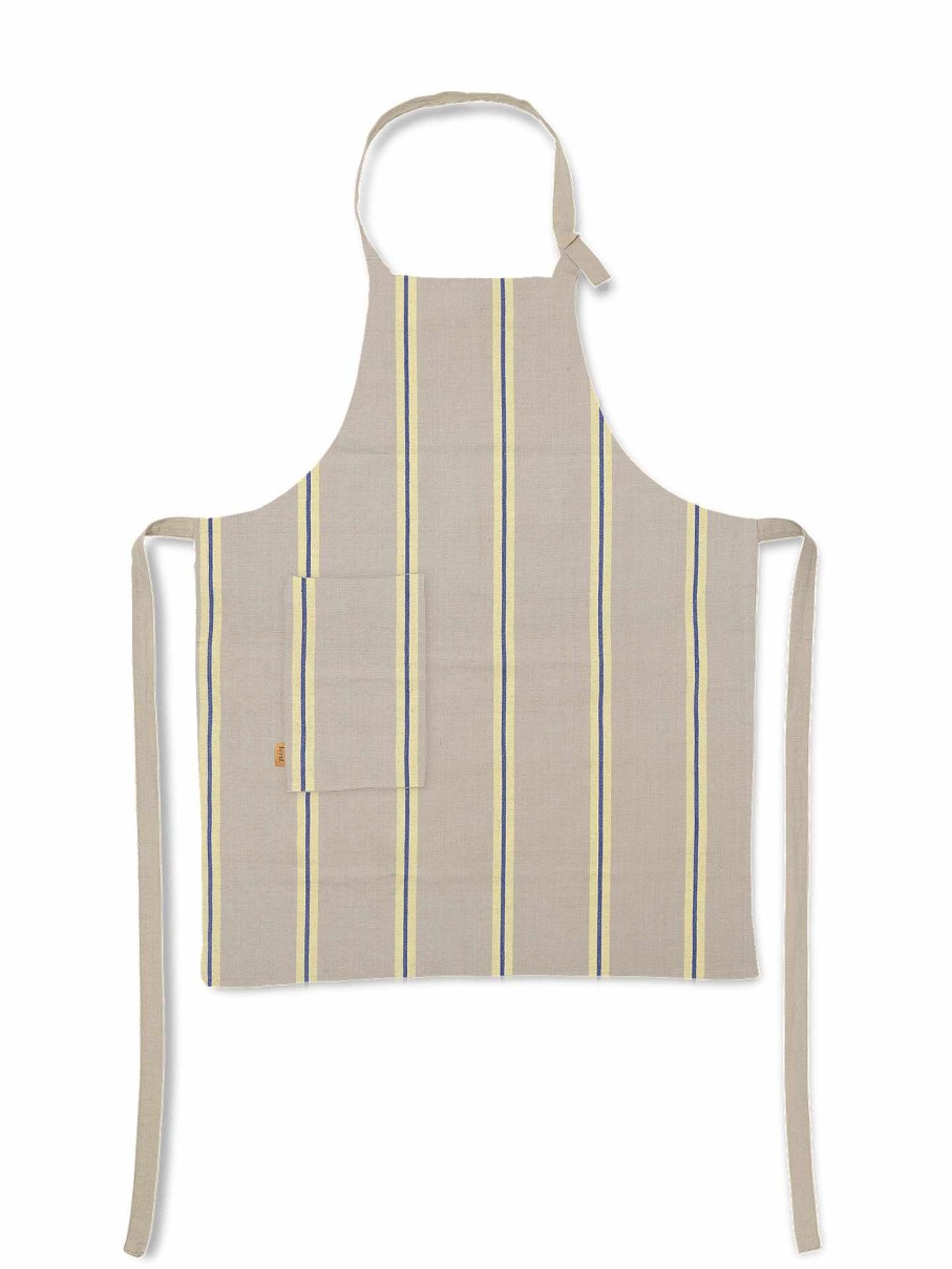 Kitchen Ferm Living | Hale Apron /Lemon/Bright Blue Oyster