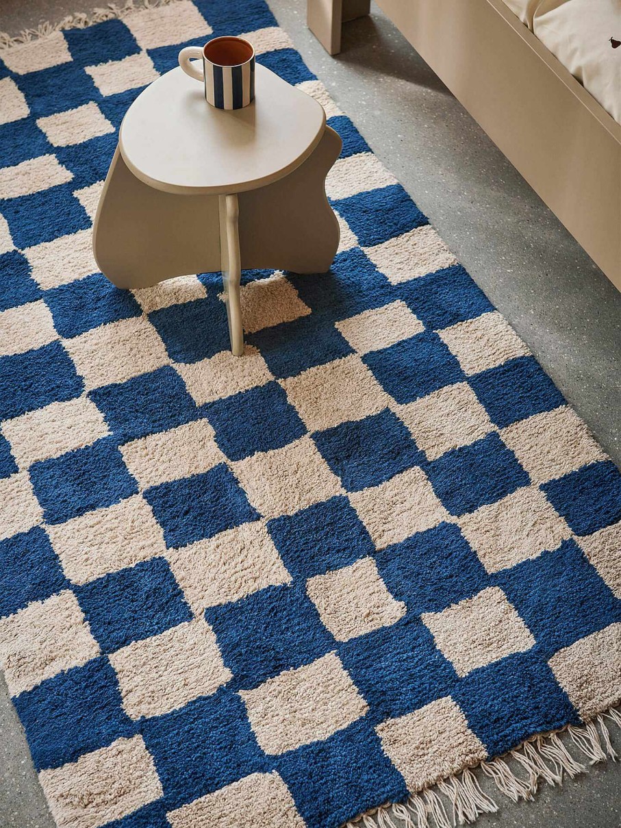 Rugs Ferm Living | Mara Washable Rug - Deep /Warm Sand Blue