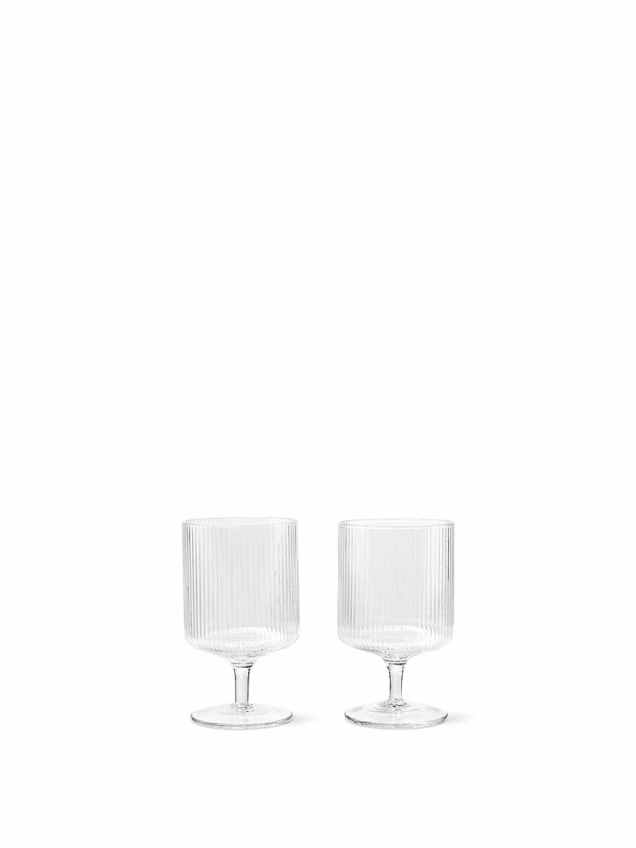 Kitchen Ferm Living | Ripple Wine Glasses (Set Of 2) Clear