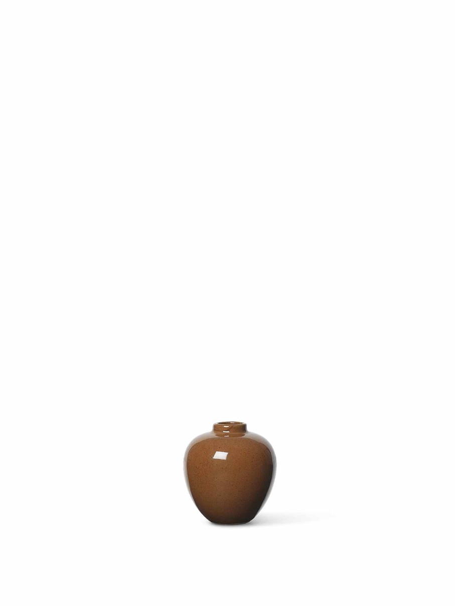 Green Living Ferm Living | Ary Mini Vase - S - Soil Brown