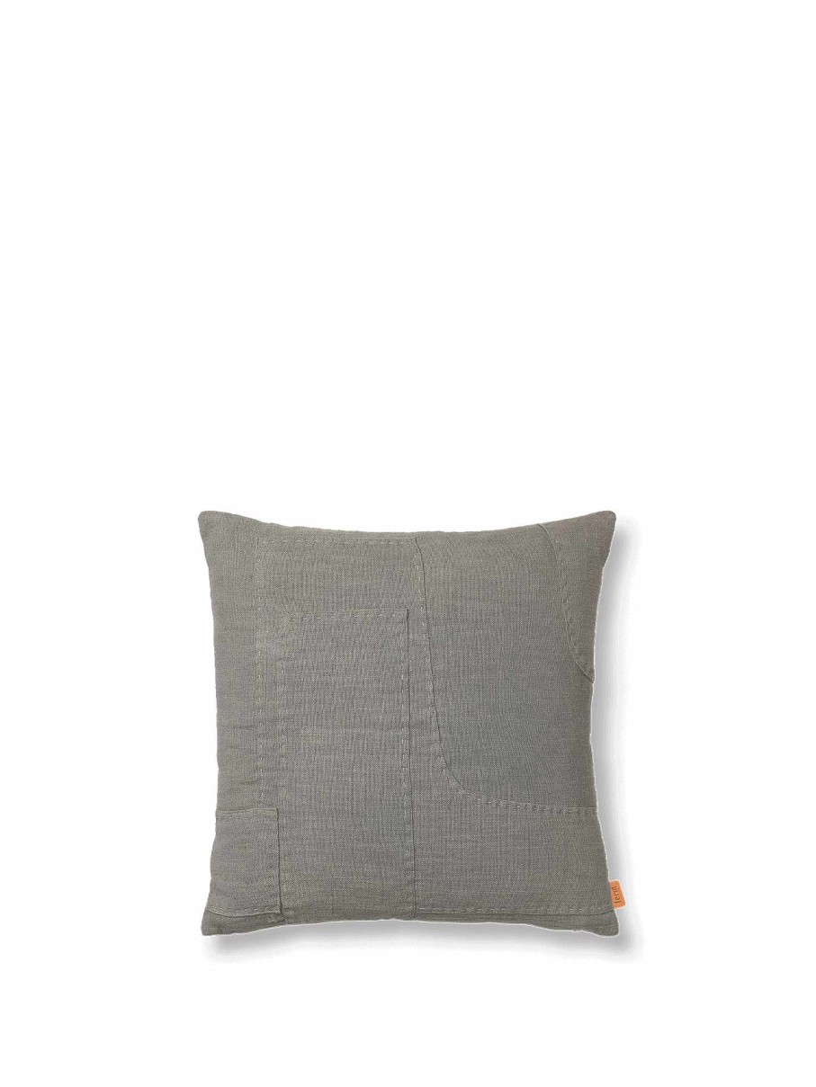 Textiles Ferm Living | Darn Cushion Cover - Blue Grey