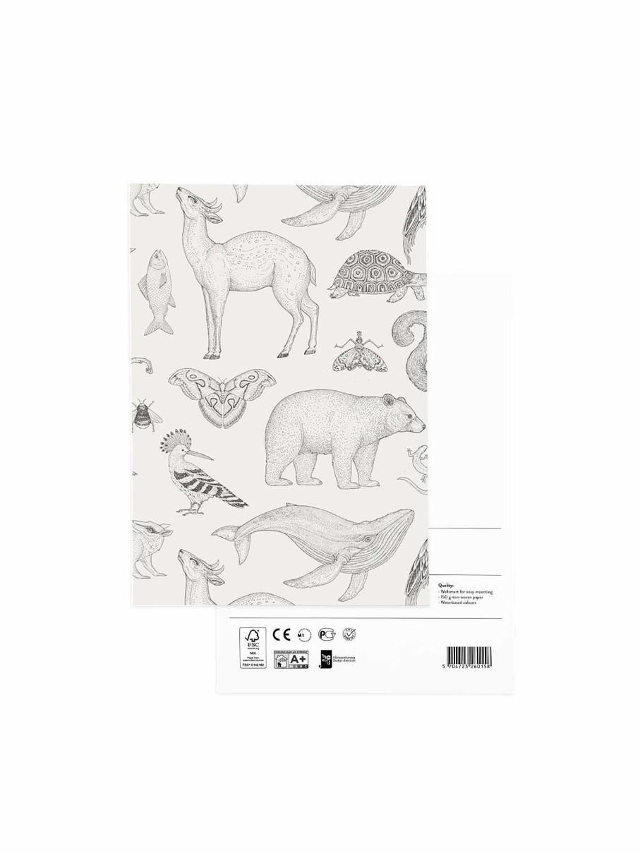 Wallpaper Ferm Living | Wallpaper Sample - Katie Scott Animals Offwhite