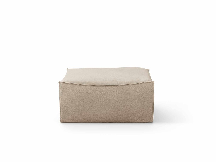 Furniture Ferm Living | Catena Pouf Square S500 Rich Linen Natural