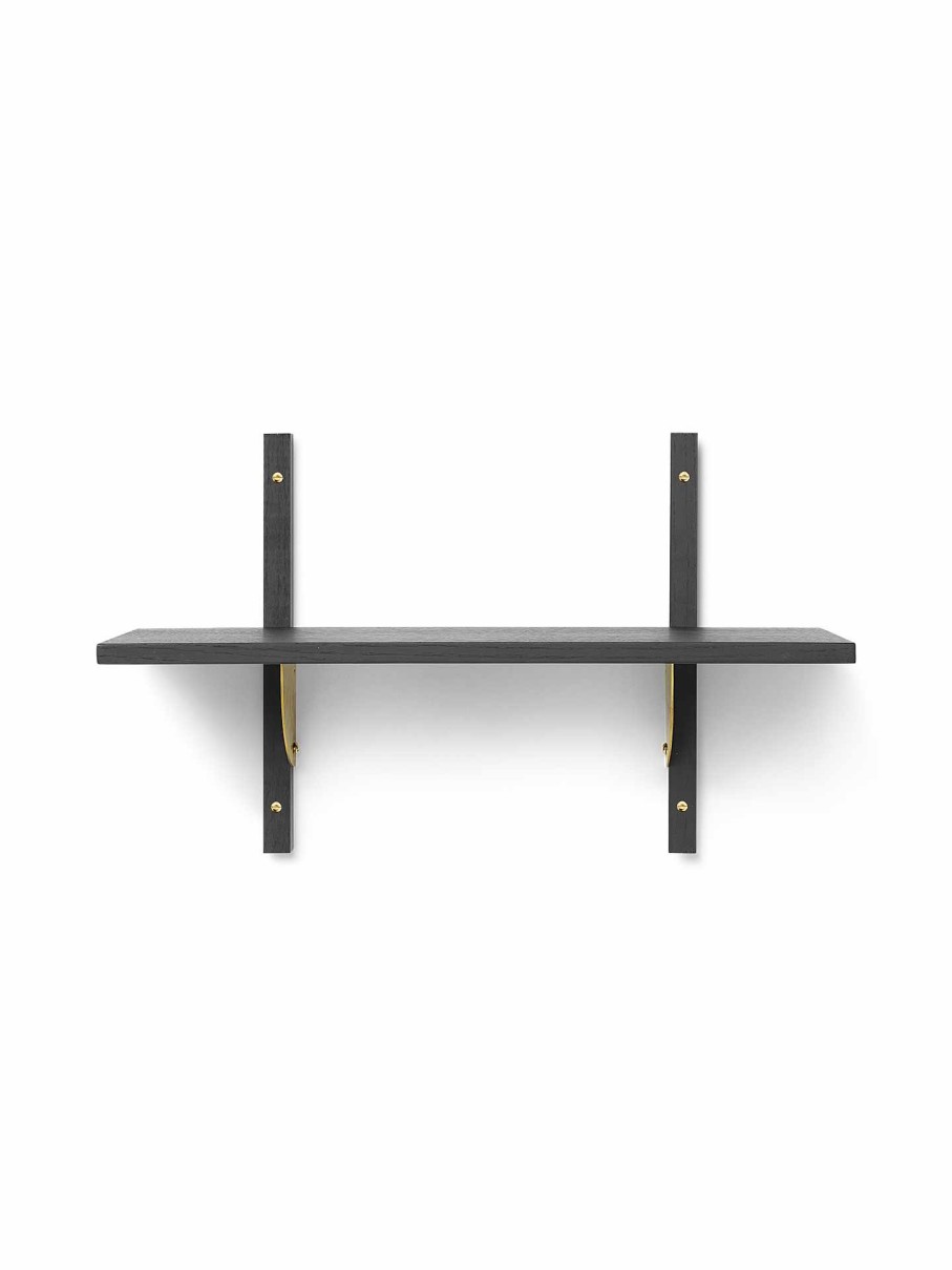 Furniture Ferm Living | Sector Shelf - Single - Narrow Ash/Brass Black