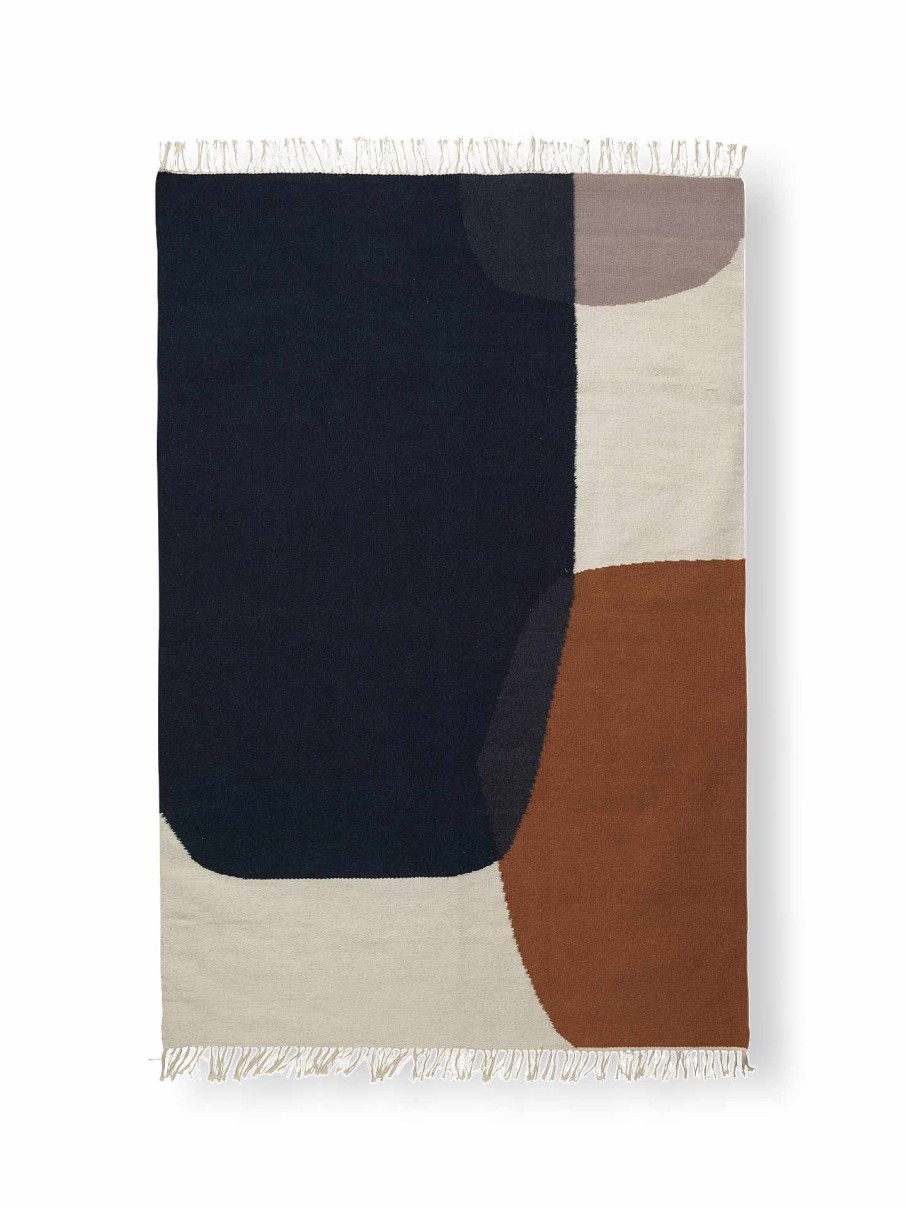 Rugs Ferm Living | Kelim Rug - Merge - Medium Dark Blue