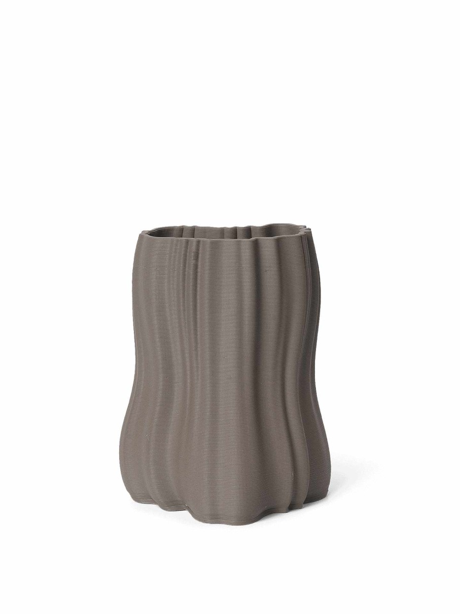 Green Living Ferm Living | Moire Vase - Small Anthracite