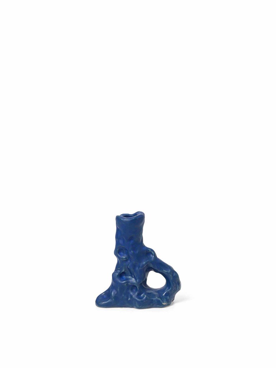 Accessories And Decorations Ferm Living | Dito Candle Holder - Single - Bright Blue