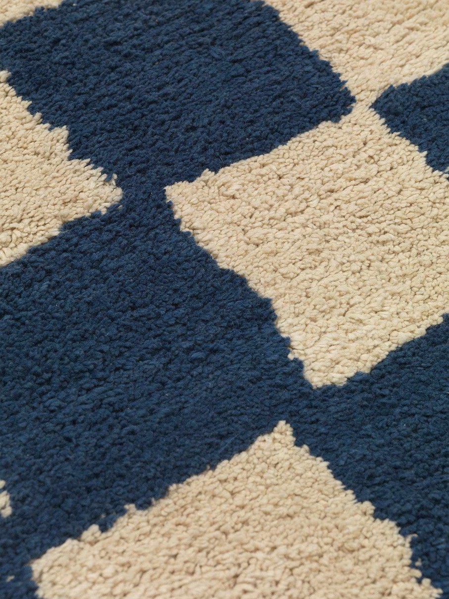 Rugs Ferm Living | Mara Washable Rug - Deep /Warm Sand Blue