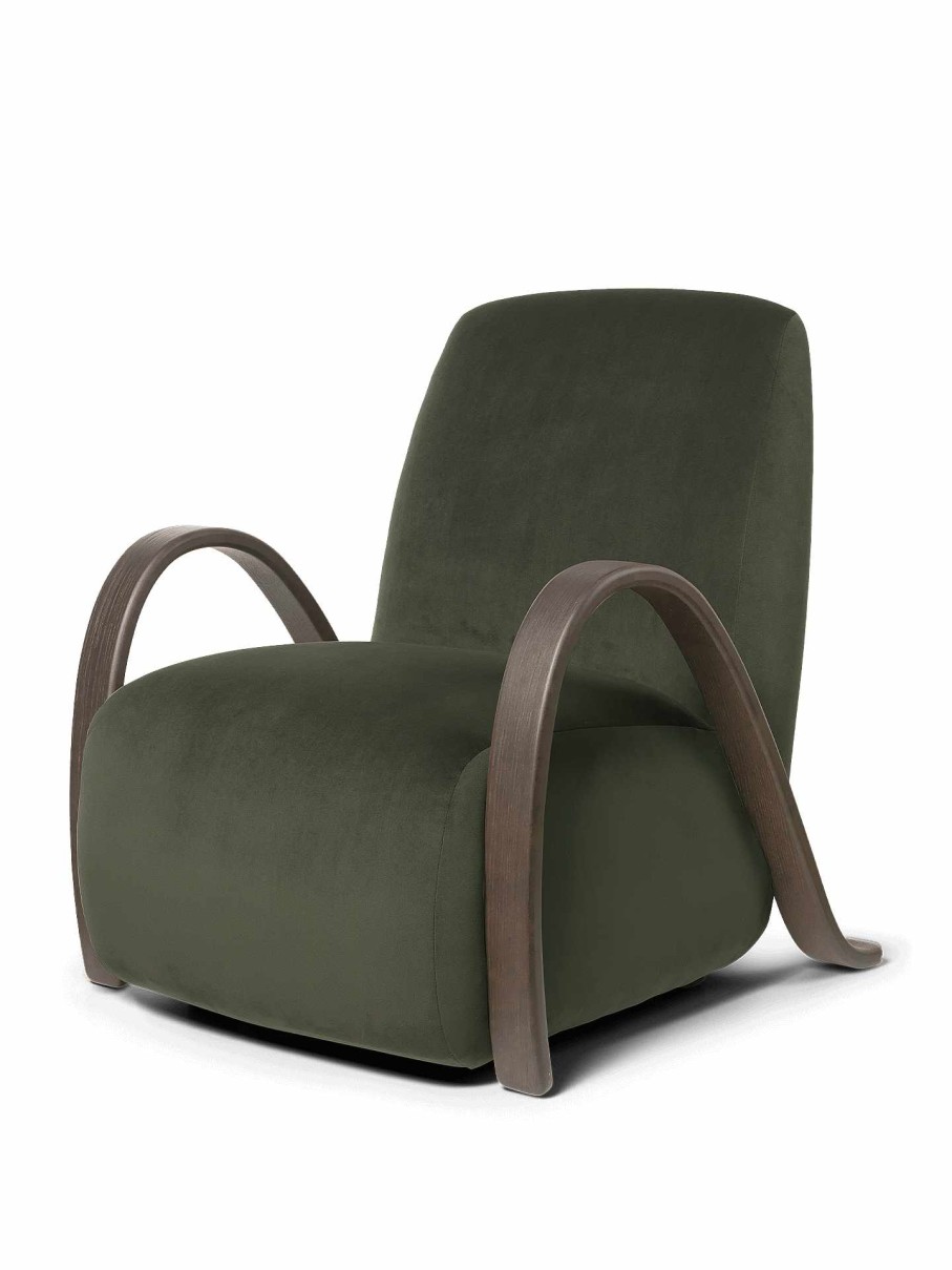 Furniture Ferm Living | Buur Lounge Chair - Rich Velvet - Pine Dark Green