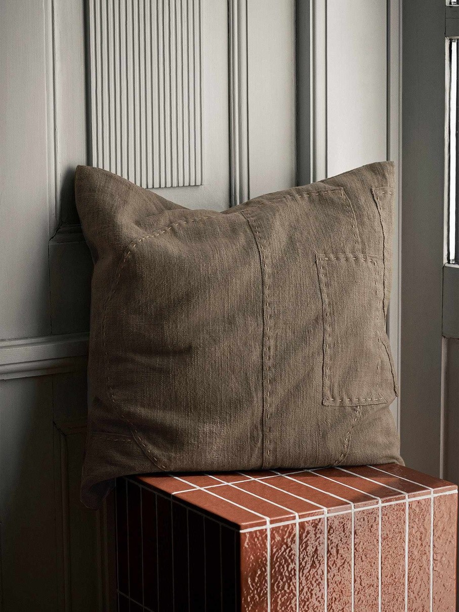 Textiles Ferm Living | Darn Cushion - Dark Taupe