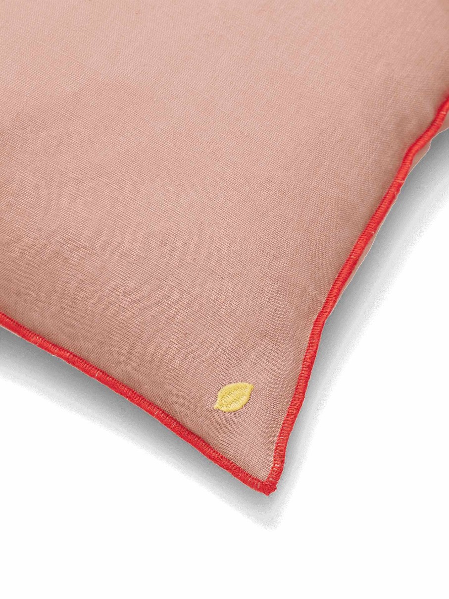 Kids Ferm Living | Contrast Linen Cushion Dusty Rose