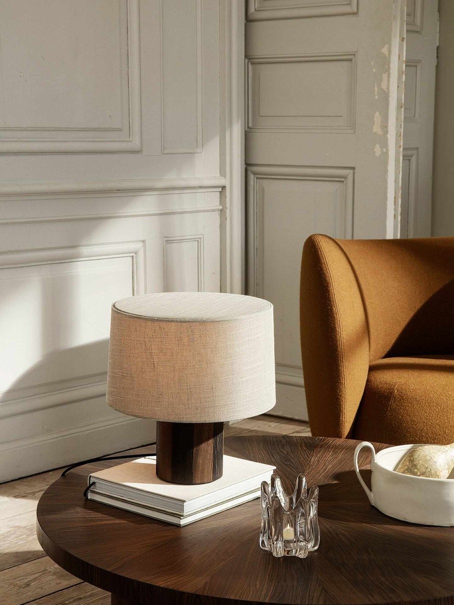 Lighting Ferm Living | Post Table Lamp Base - Lines Brown