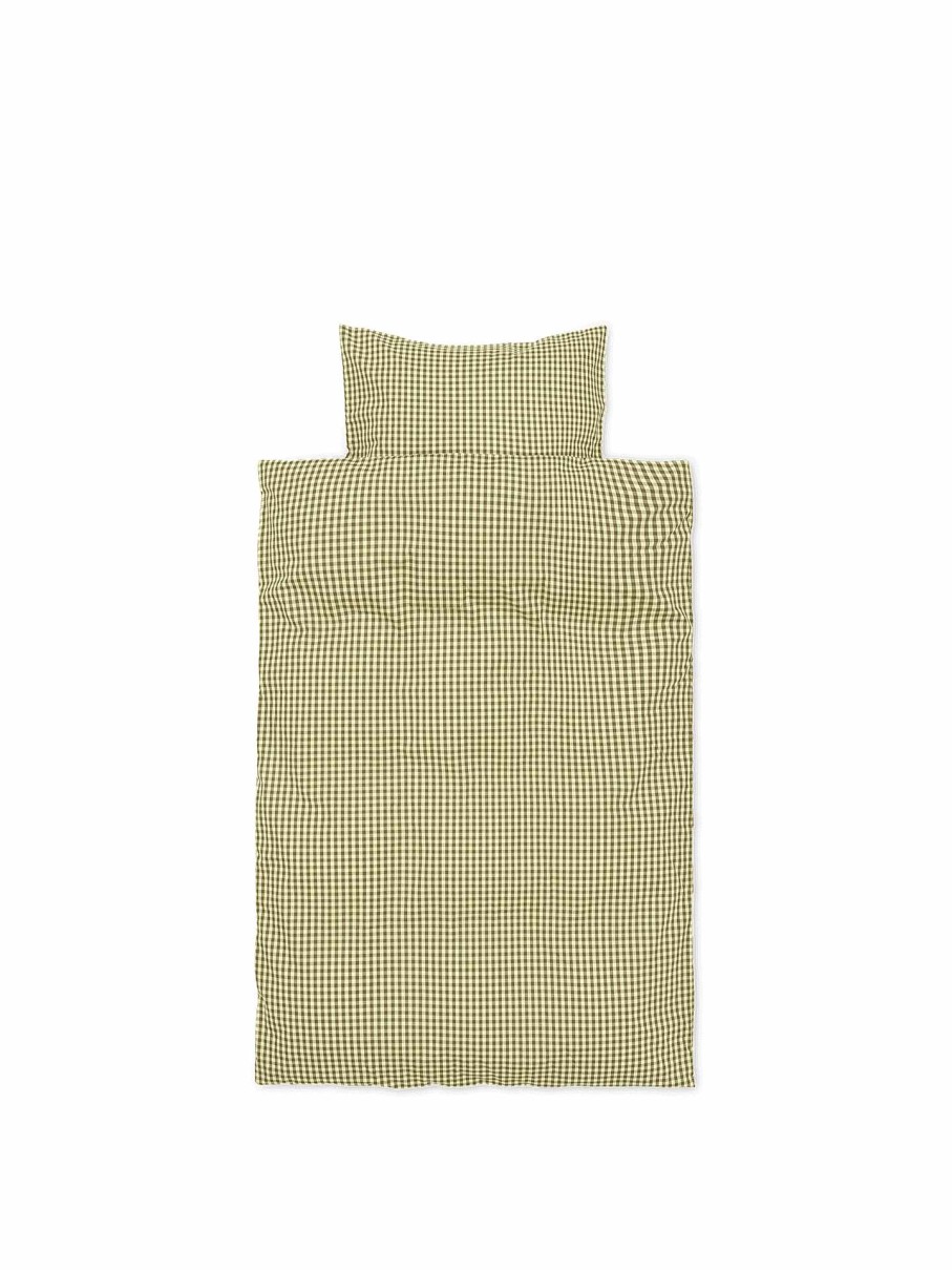 Textiles Ferm Living | Check Bedding - Baby - Lemon/Olive Light Yellow