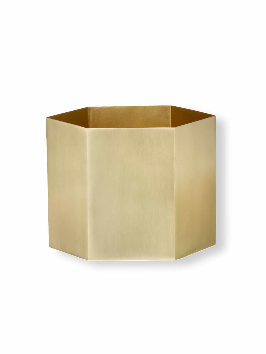 Green Living Ferm Living | Hexagon Pot Xl Brass