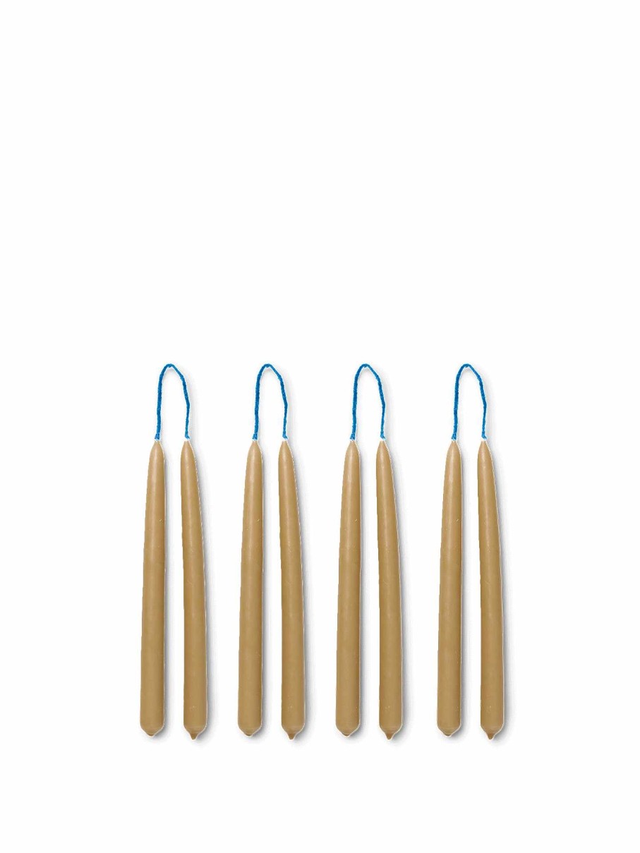 Accessories And Decorations Ferm Living | Dipped Candles - Set Of 8 Straw