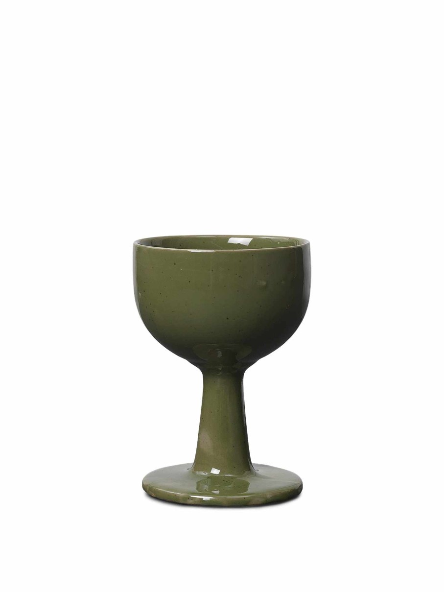 Kitchen Ferm Living | Floccula Wine Glass - Green Dark Green