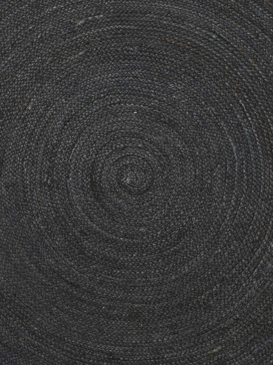 Rugs Ferm Living | Eternal Round Jute Rug O120 Cm Black