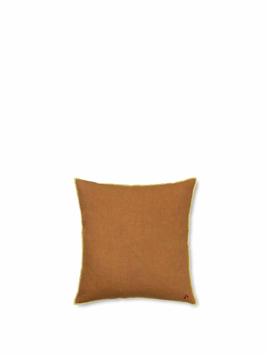 Kids Ferm Living | Contrast Linen Cushion Sugar Kelp