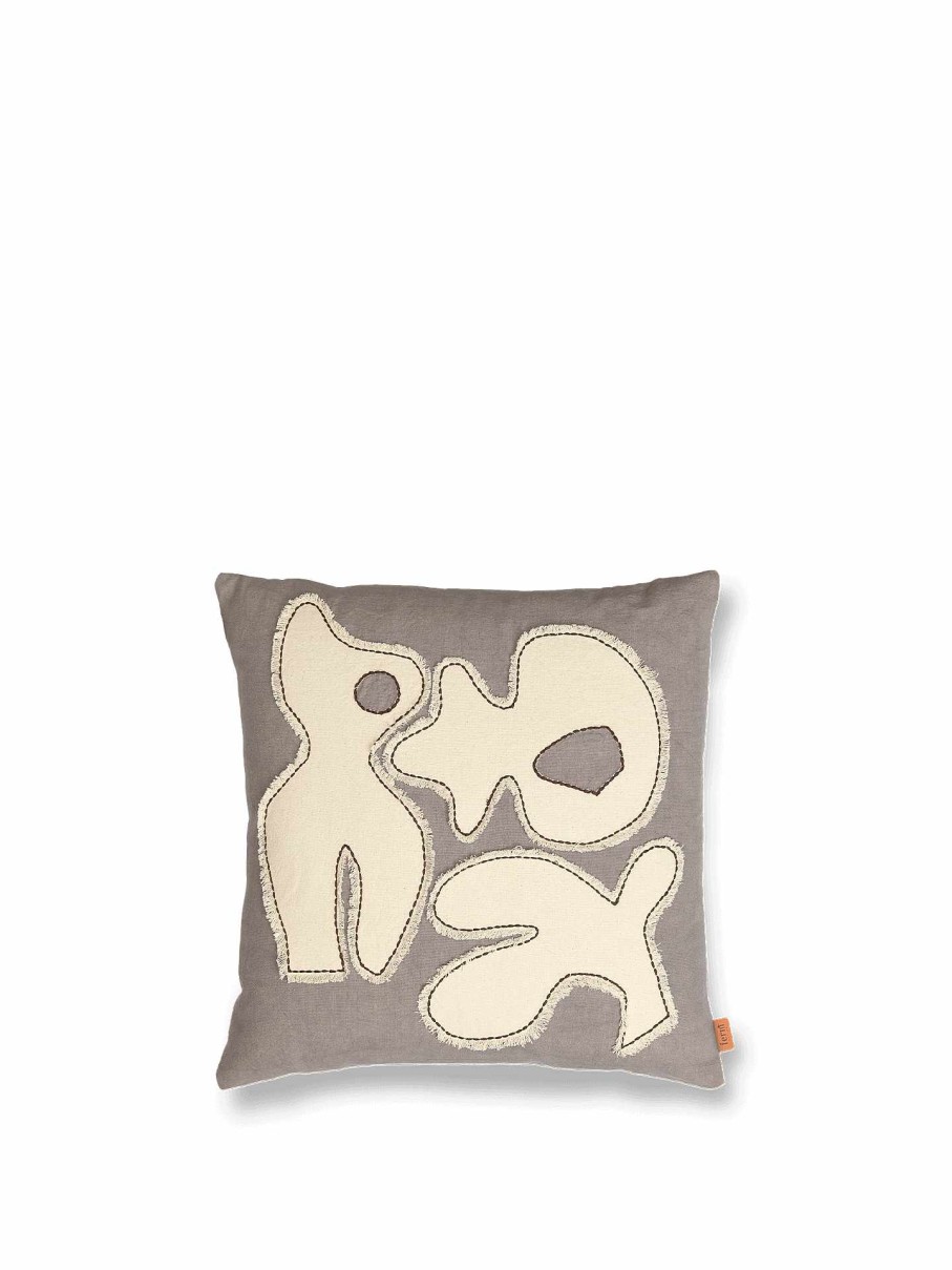 Textiles Ferm Living | Figure Cushion Blue/Off-White Grey