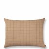 Textiles Ferm Living | Brown Cotton Cushion Large - Grid