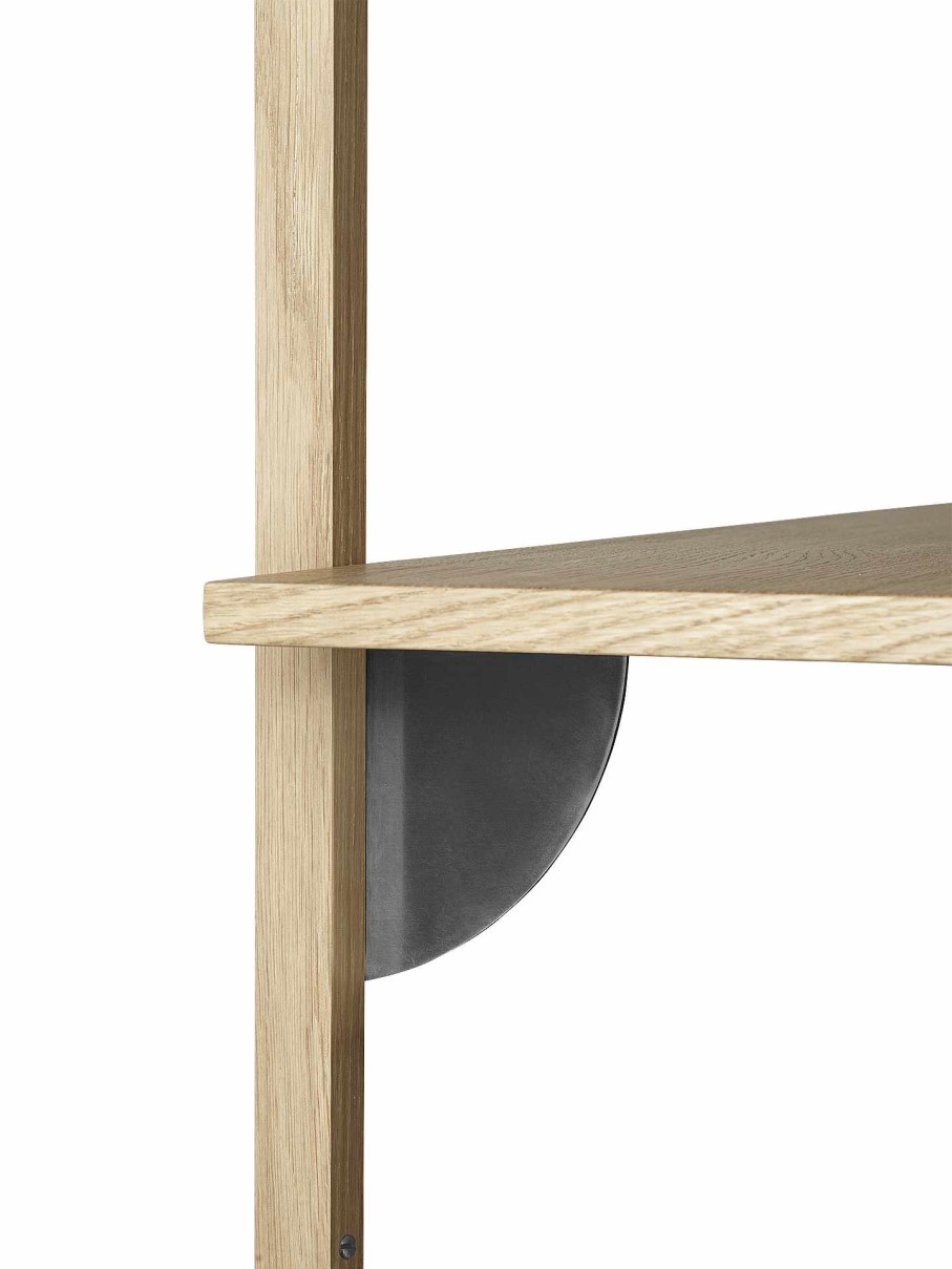 Furniture Ferm Living | Sector Shelf - Triple - Narrow - Natural /Black Brass Oak