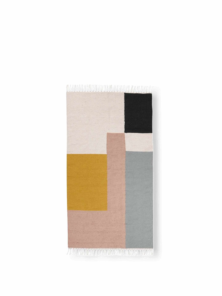 Rugs Ferm Living | Kelim Rug - Squares - Small Curry