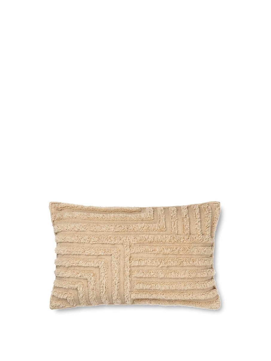 Textiles Ferm Living | Crease Wool Cushion Cover - Rectangular - Light Sand