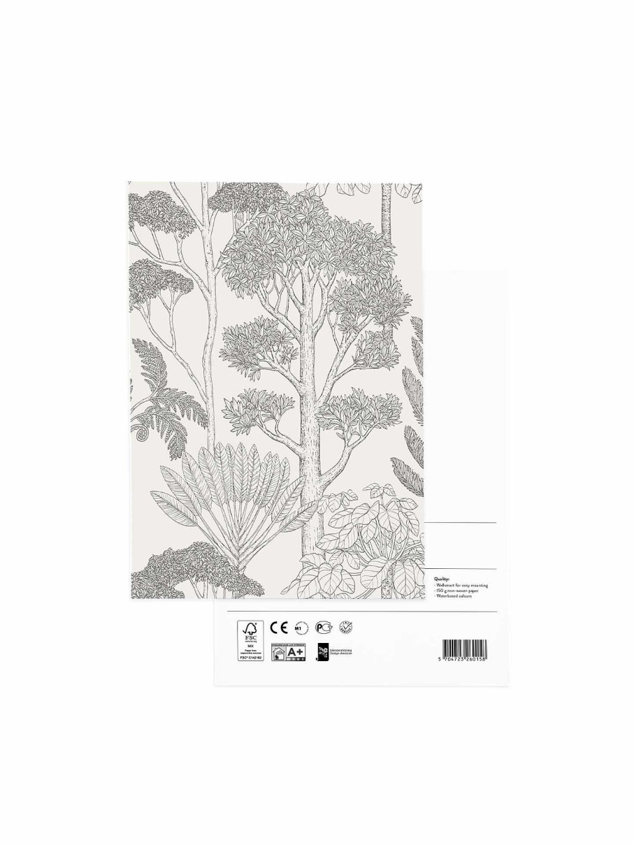 Wallpaper Ferm Living | Wallpaper Sample - Katie Scott Trees Offwhite