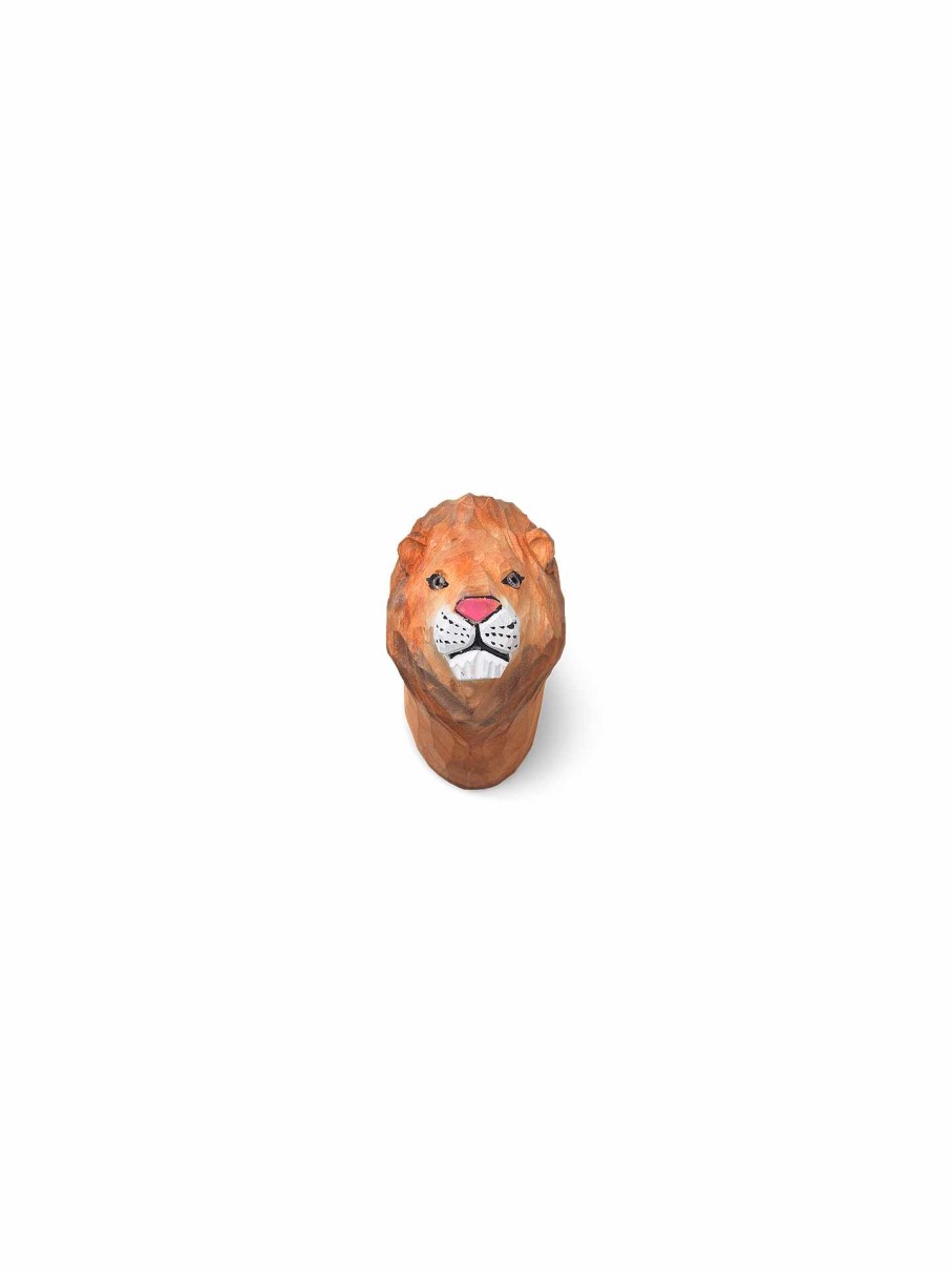 Kids Ferm Living | Animal Hand-Carved Hook - Lion Yellow