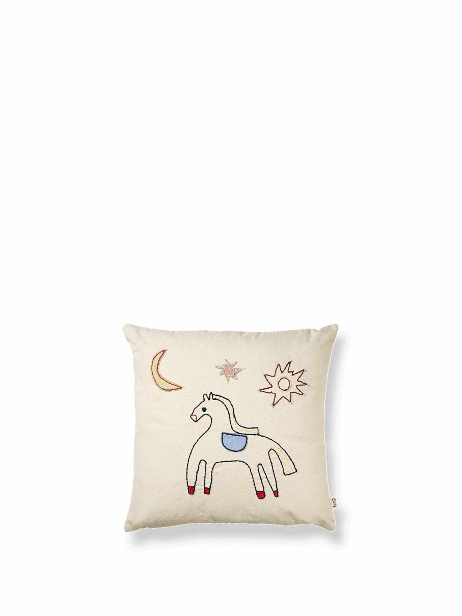 Textiles Ferm Living | Naive Cushion - Horse Offwhite