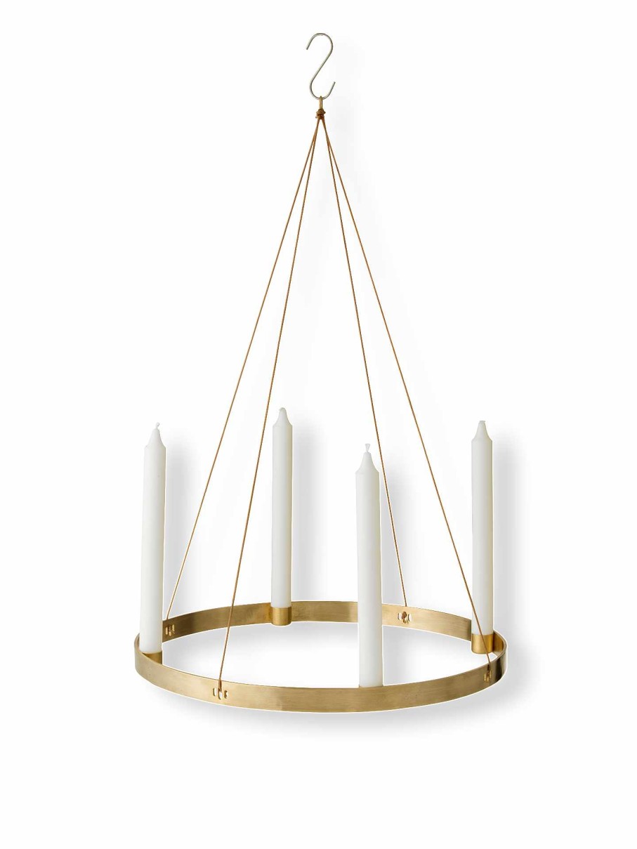 Accessories And Decorations Ferm Living | Candle Holder Circle - Large Brass