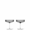 Kitchen Ferm Living | Ripple Champagne Saucers (Set Of 2) Smoked Grey