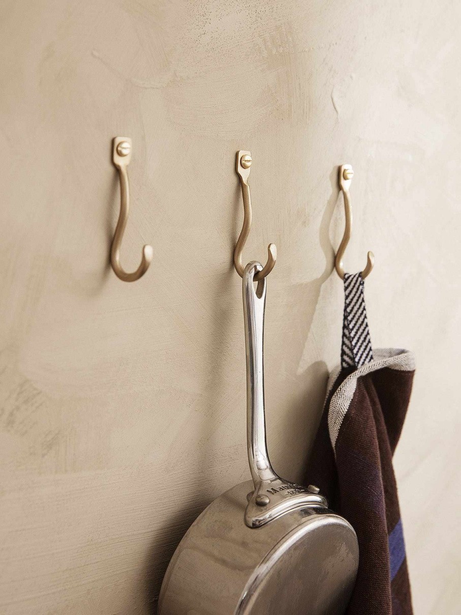 Accessories And Decorations Ferm Living | Curvature Hooks - Set Of 3 Brass