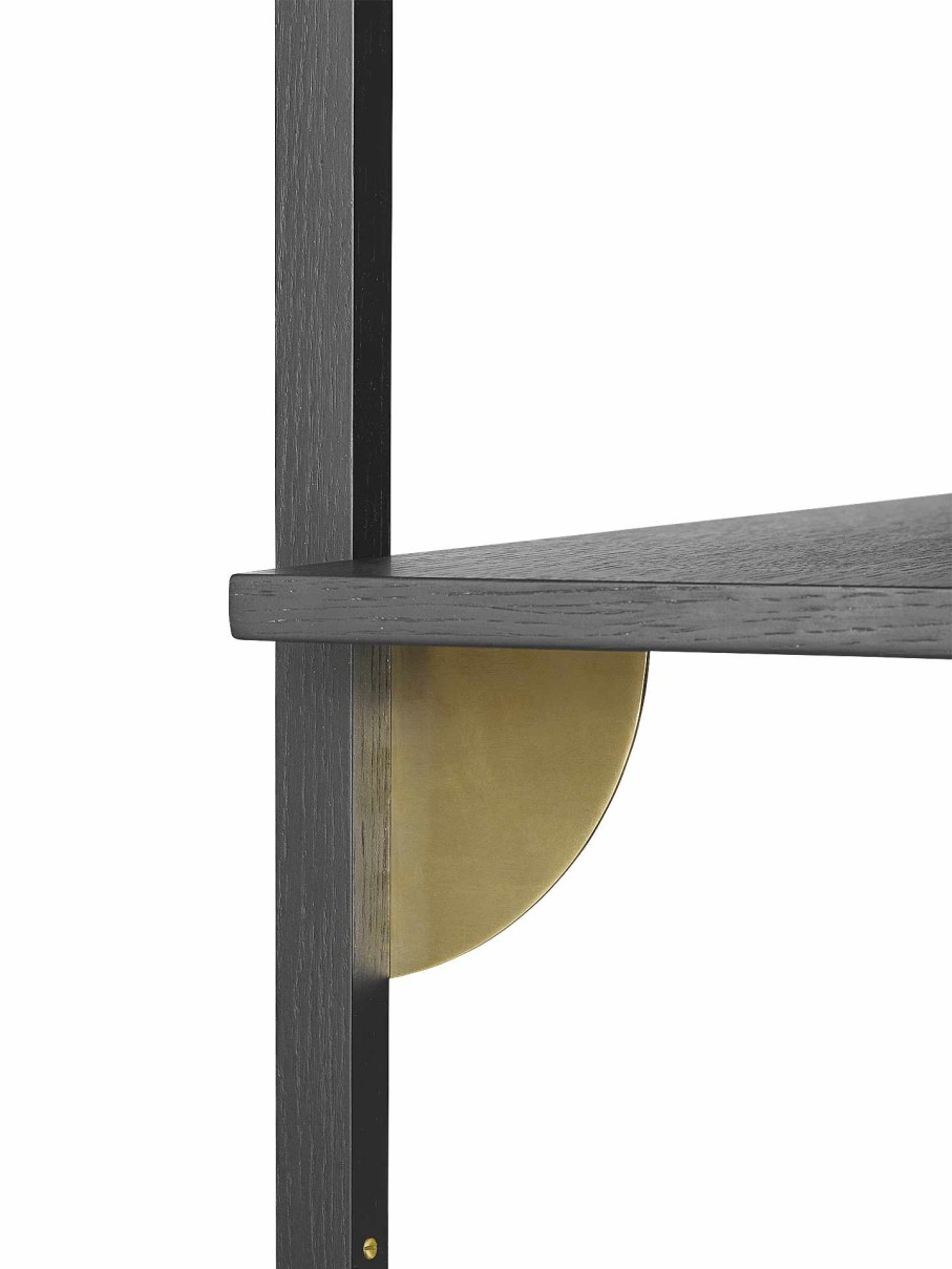 Furniture Ferm Living | Sector Shelf - Triple - Wide Ash/Brass Black