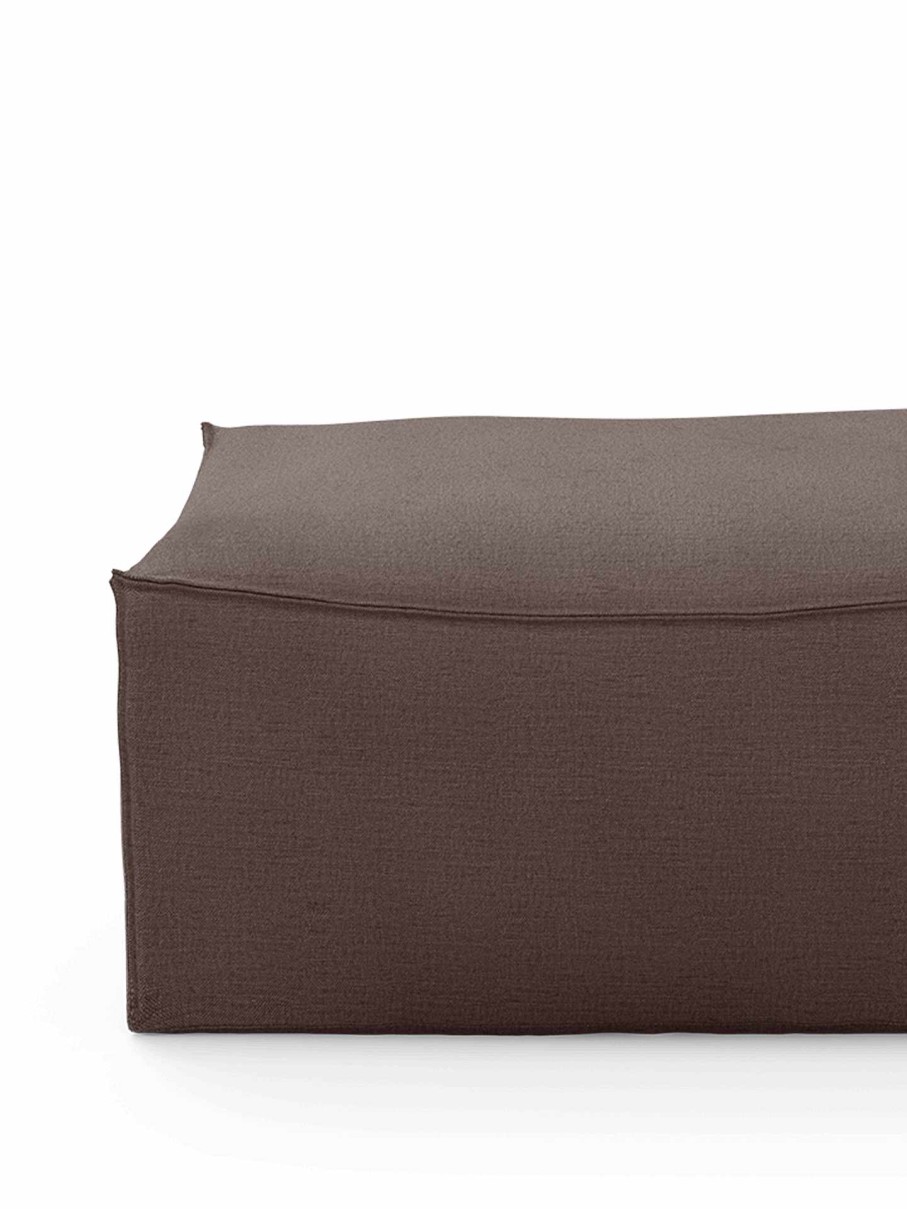 Furniture Ferm Living | Catena Pouf Square S500 Hot M. Brown