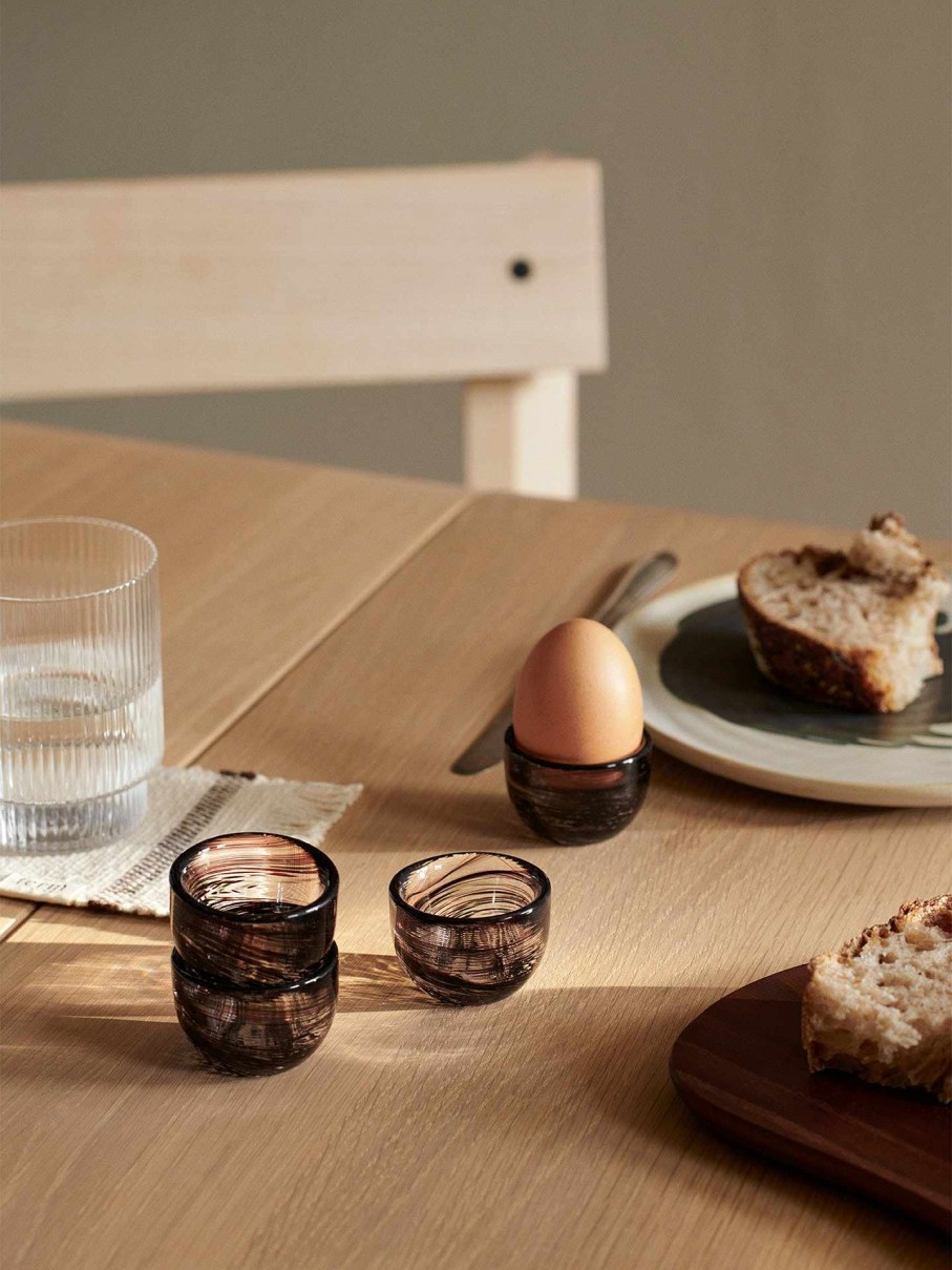 Kitchen Ferm Living | Tinta Egg Cups - Set Of 4 - Deep Brown Dark Brown