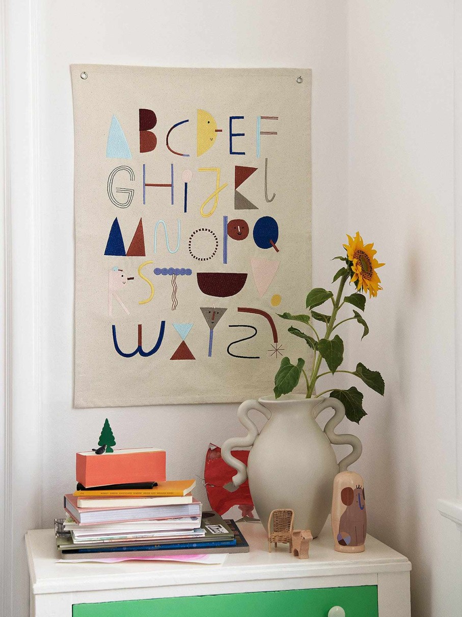 Kids Ferm Living | Alphabet Fabric Poster - Off-White Offwhite