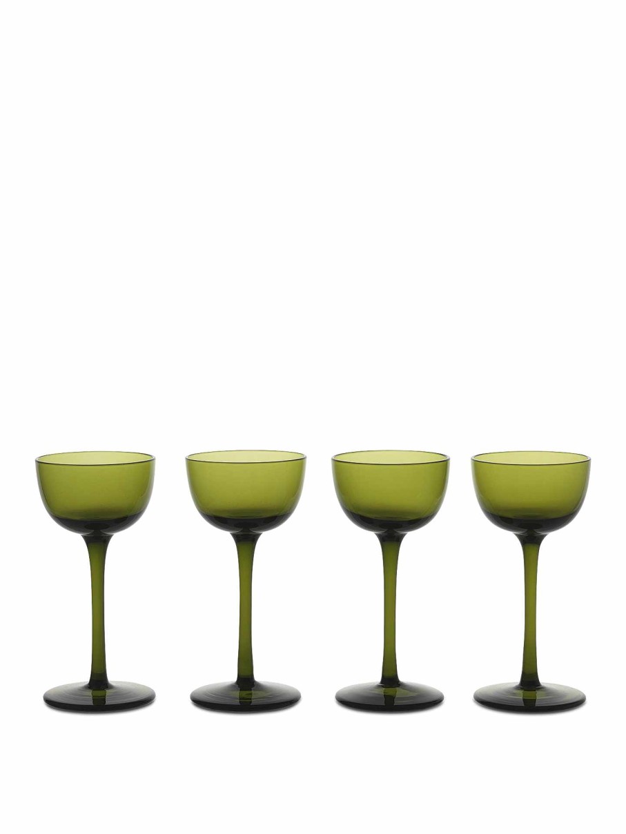 Kitchen Ferm Living | Host Liqueur Glasses - Set Of 4 Moss Green