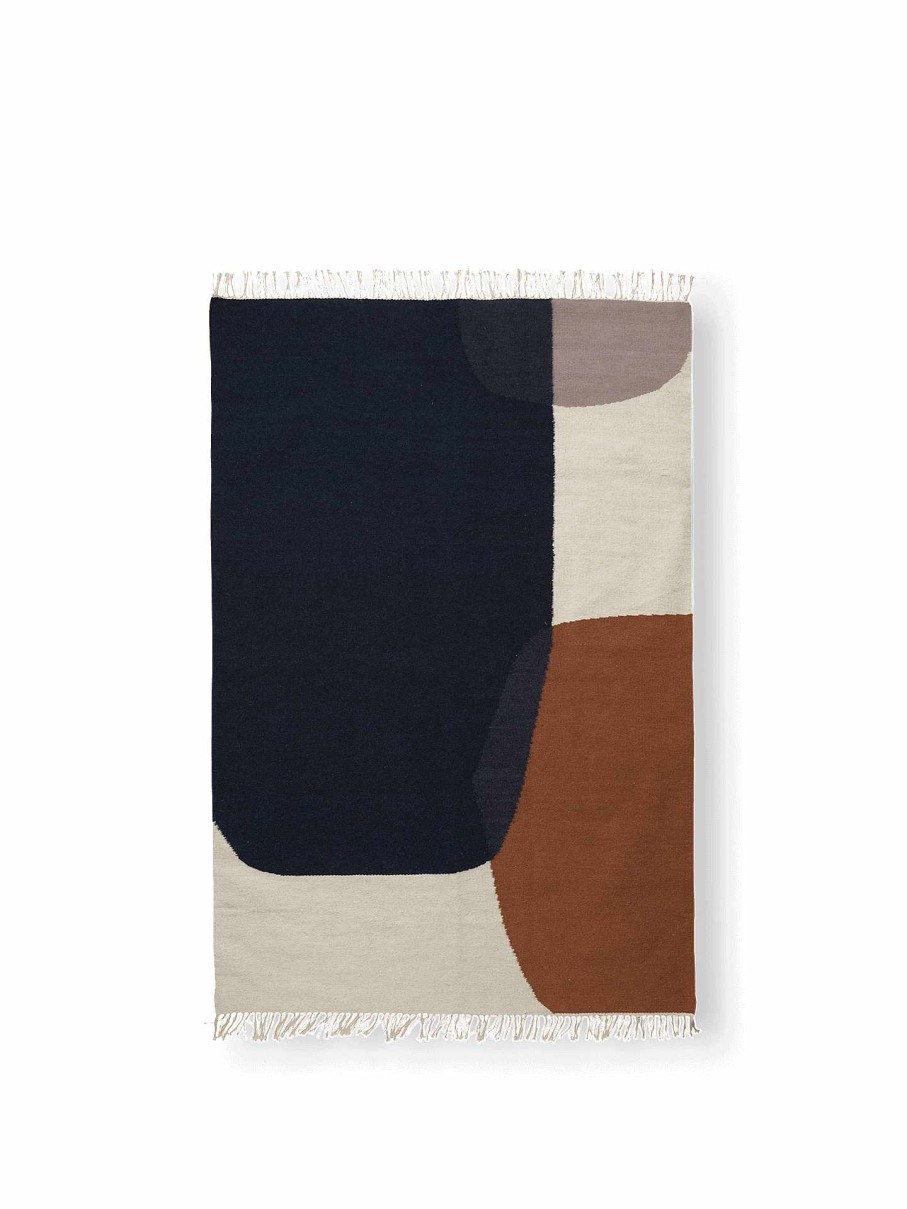 Rugs Ferm Living | Kelim Rug - Merge - Medium Dark Blue